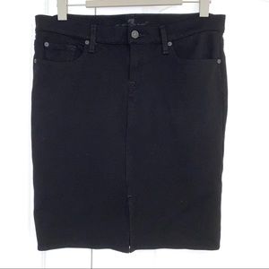 7 For All Mankind black ponte knit straight skirt POCKETS knee length size 31 12